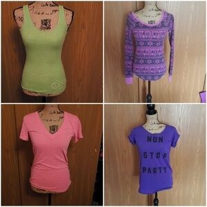 4 Victoria's secret pink tops. Size xs